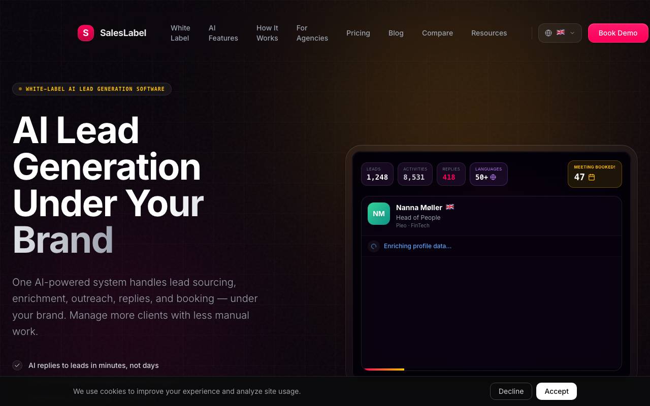 SalesLabel website preview