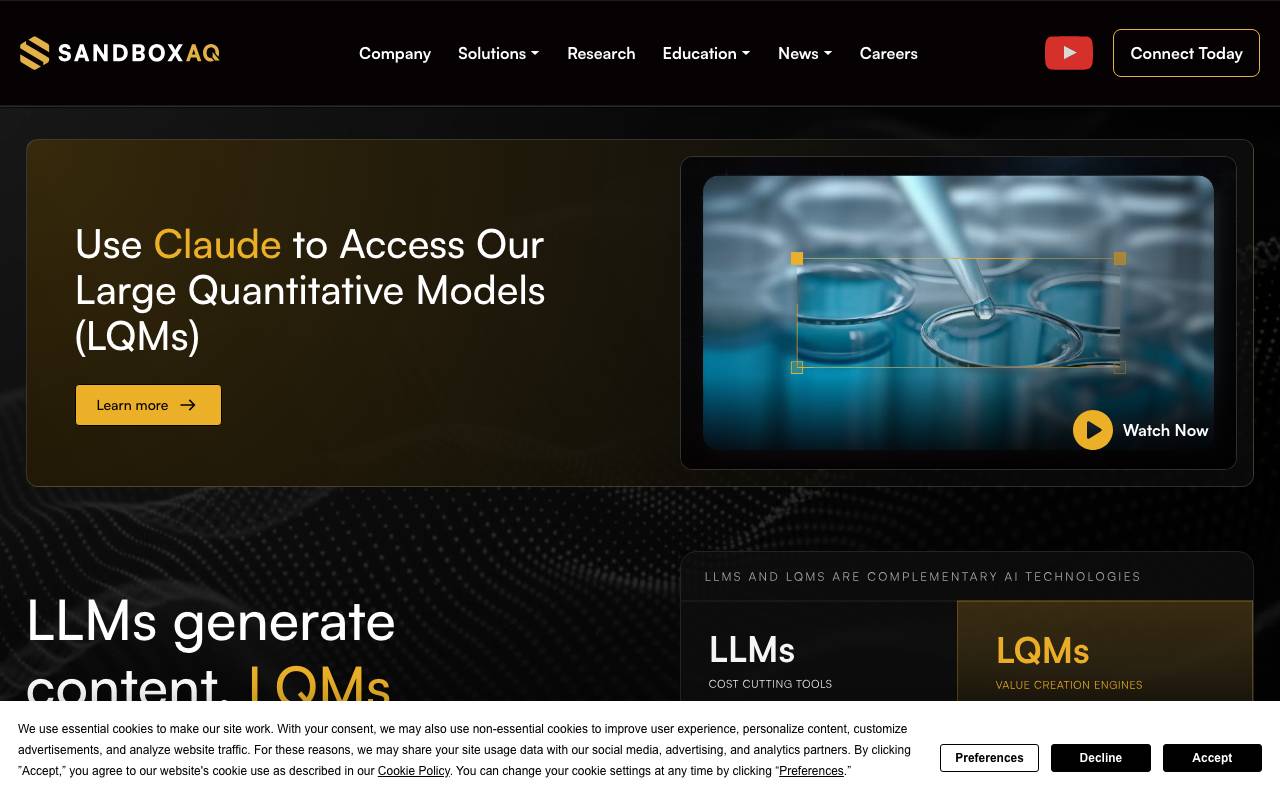 SandboxAQ website preview