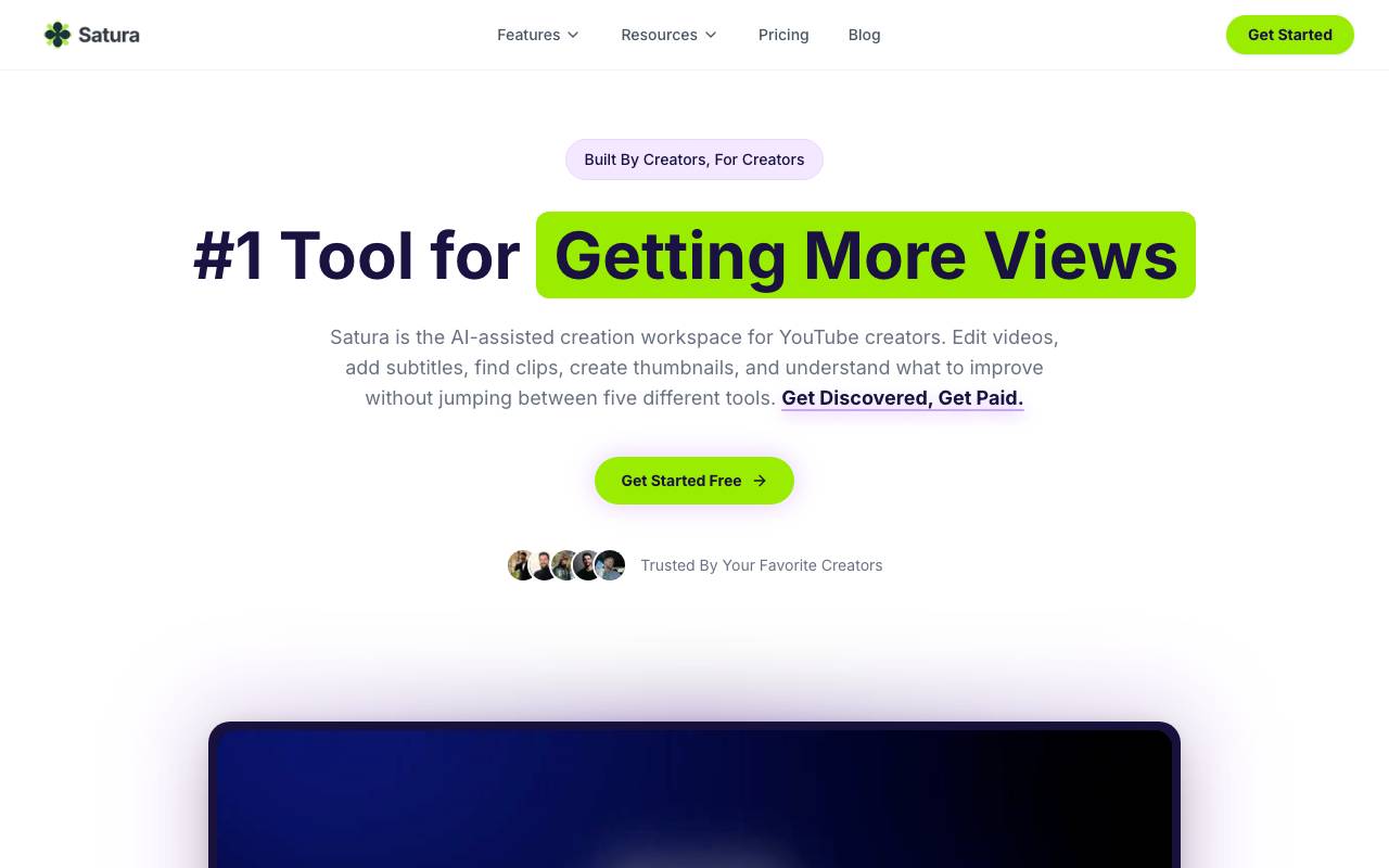 Satura AI website preview