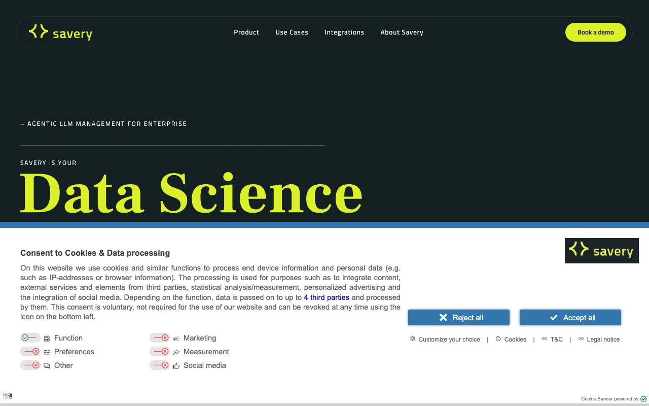Savery AI website preview