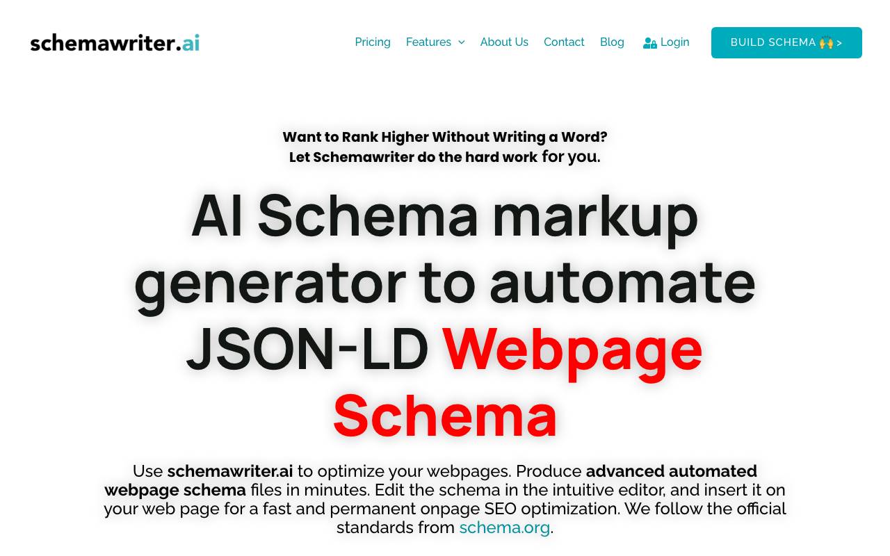 schemawriter.ai website preview