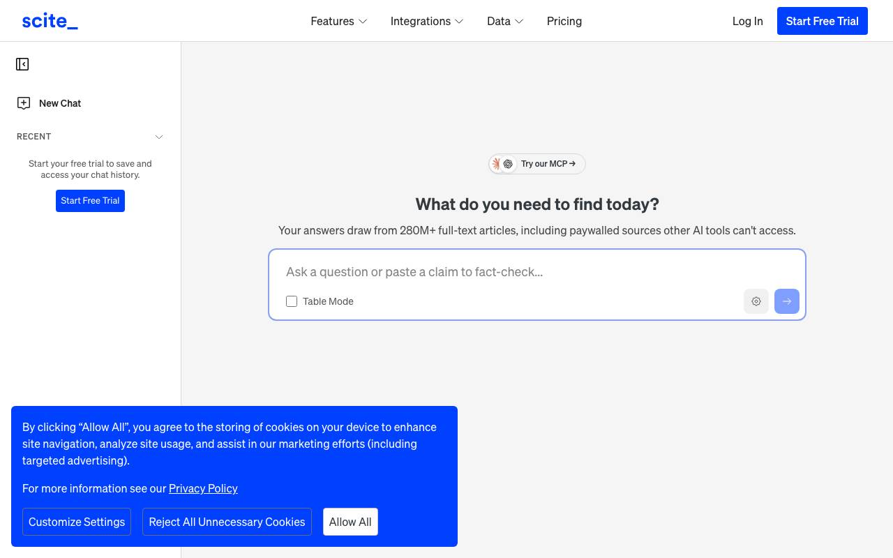 Scite Assistant website preview
