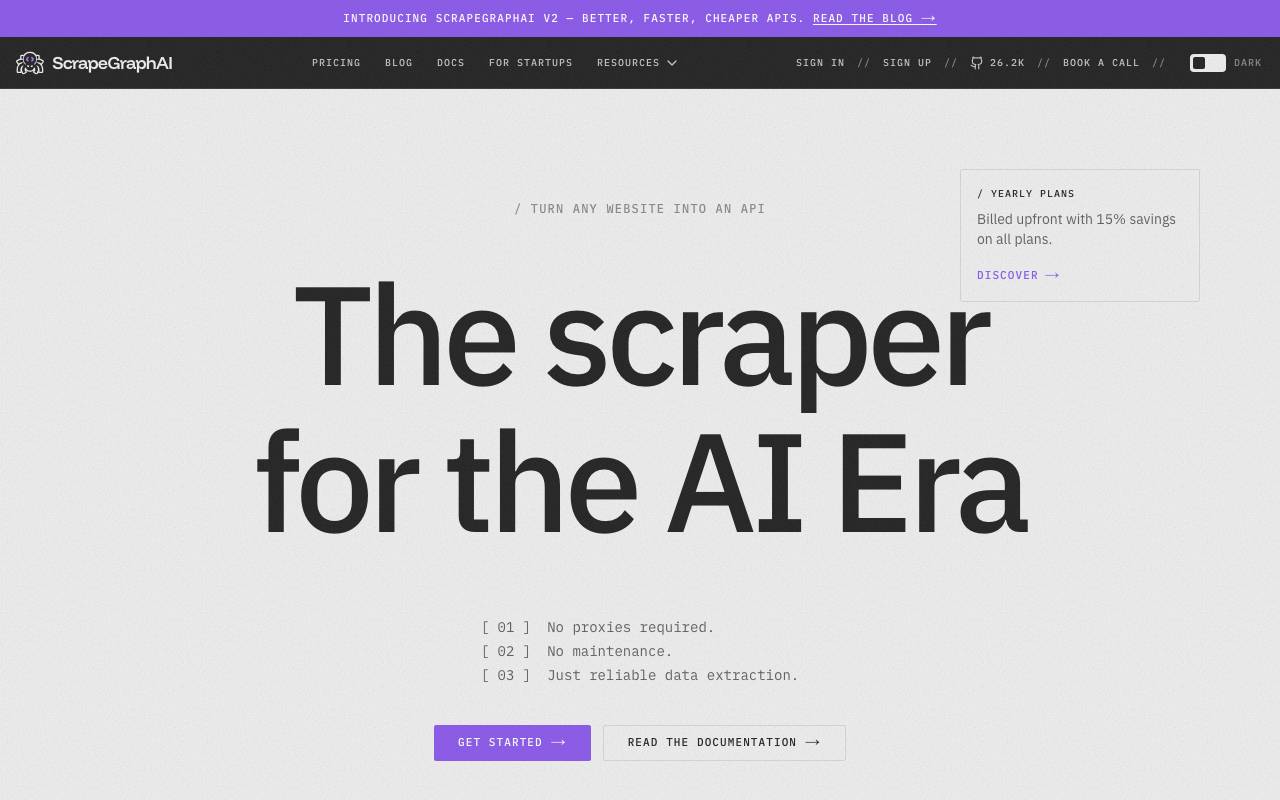 ScrapeGraphAI website preview