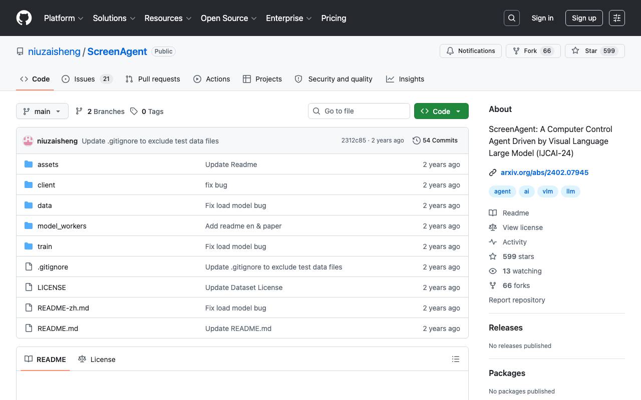 ScreenAgent website preview