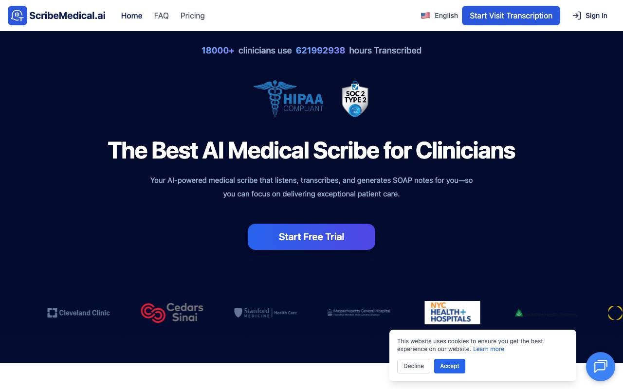ScribeMedical AI website preview