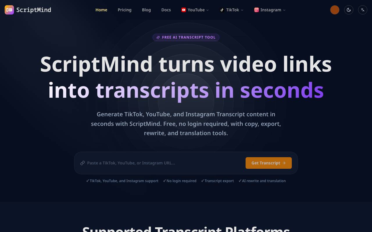 ScriptMind website preview