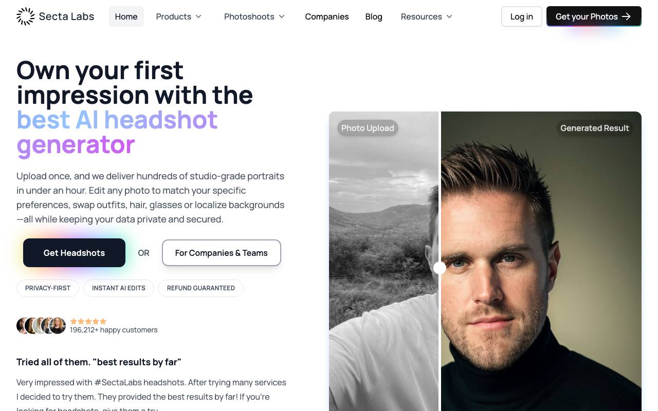Secta Labs website preview