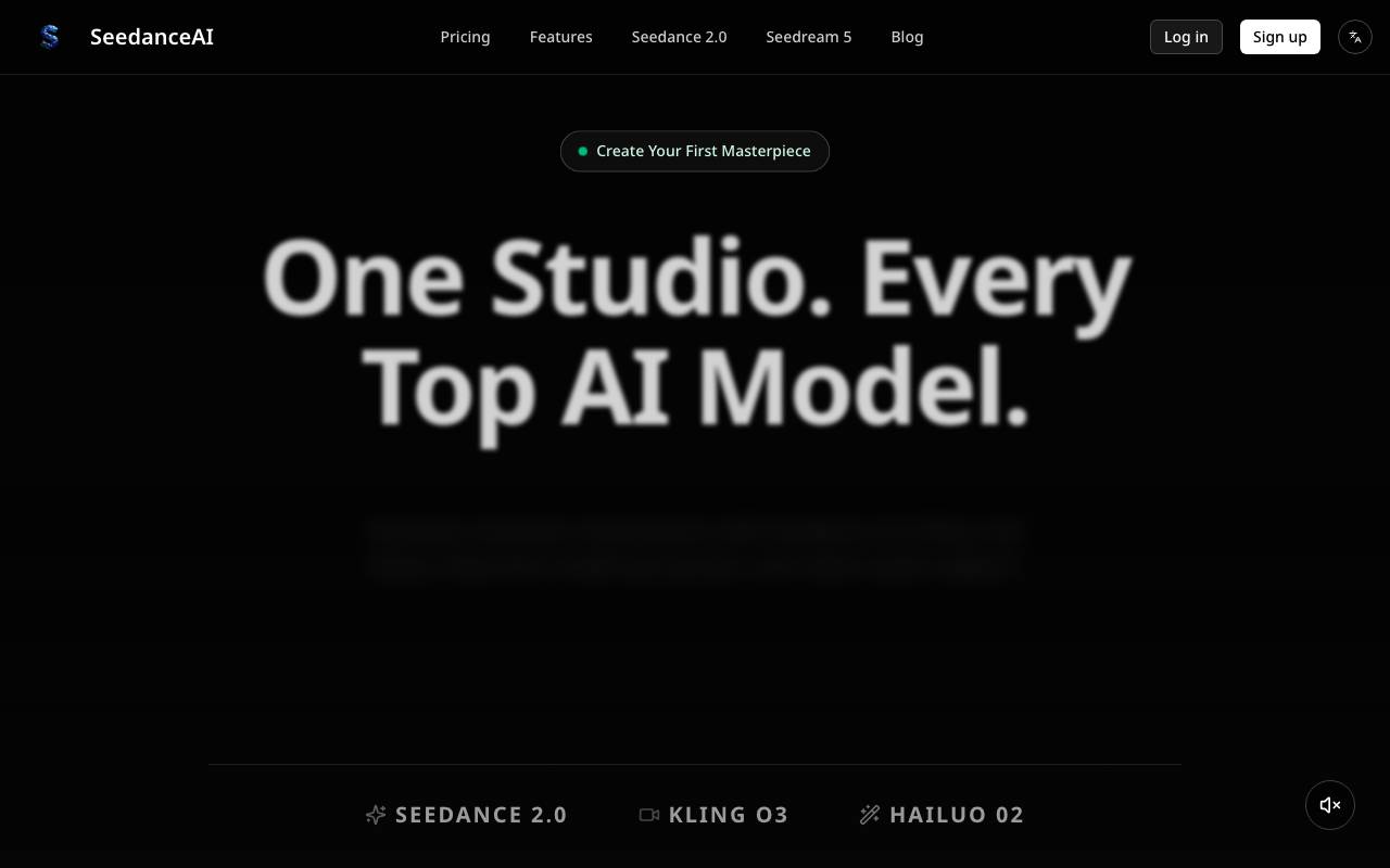 Seedance AI website preview