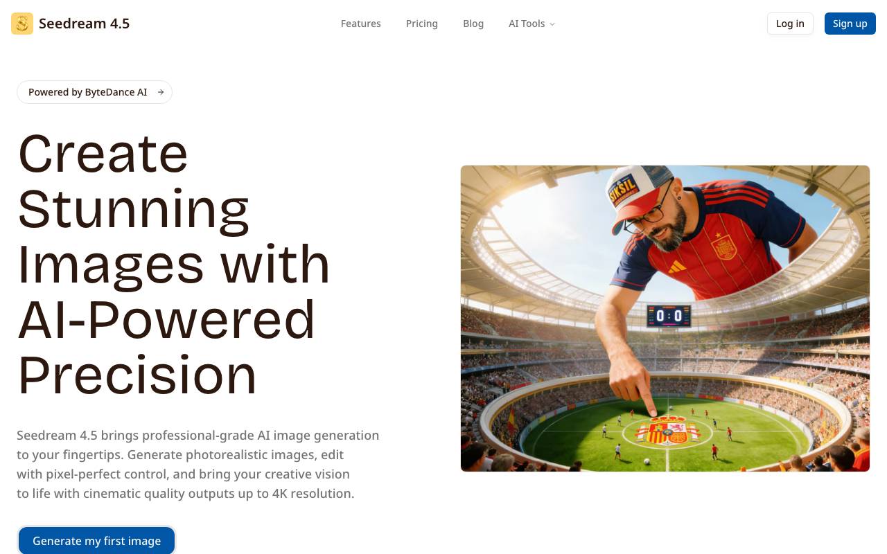 SeeDream 4.5 website preview