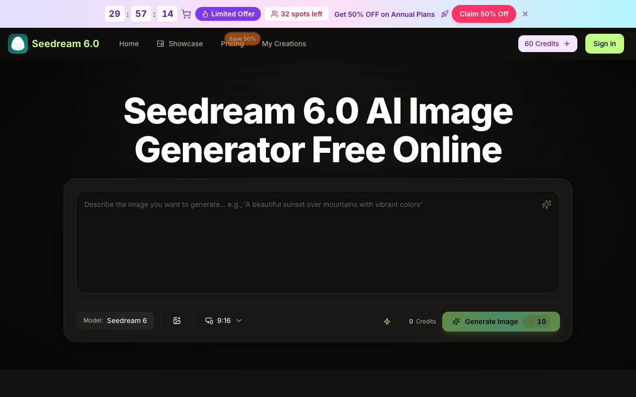 seedream 6 website preview
