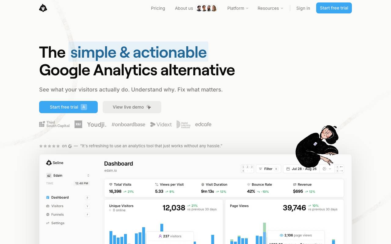 Seline Analytics website preview