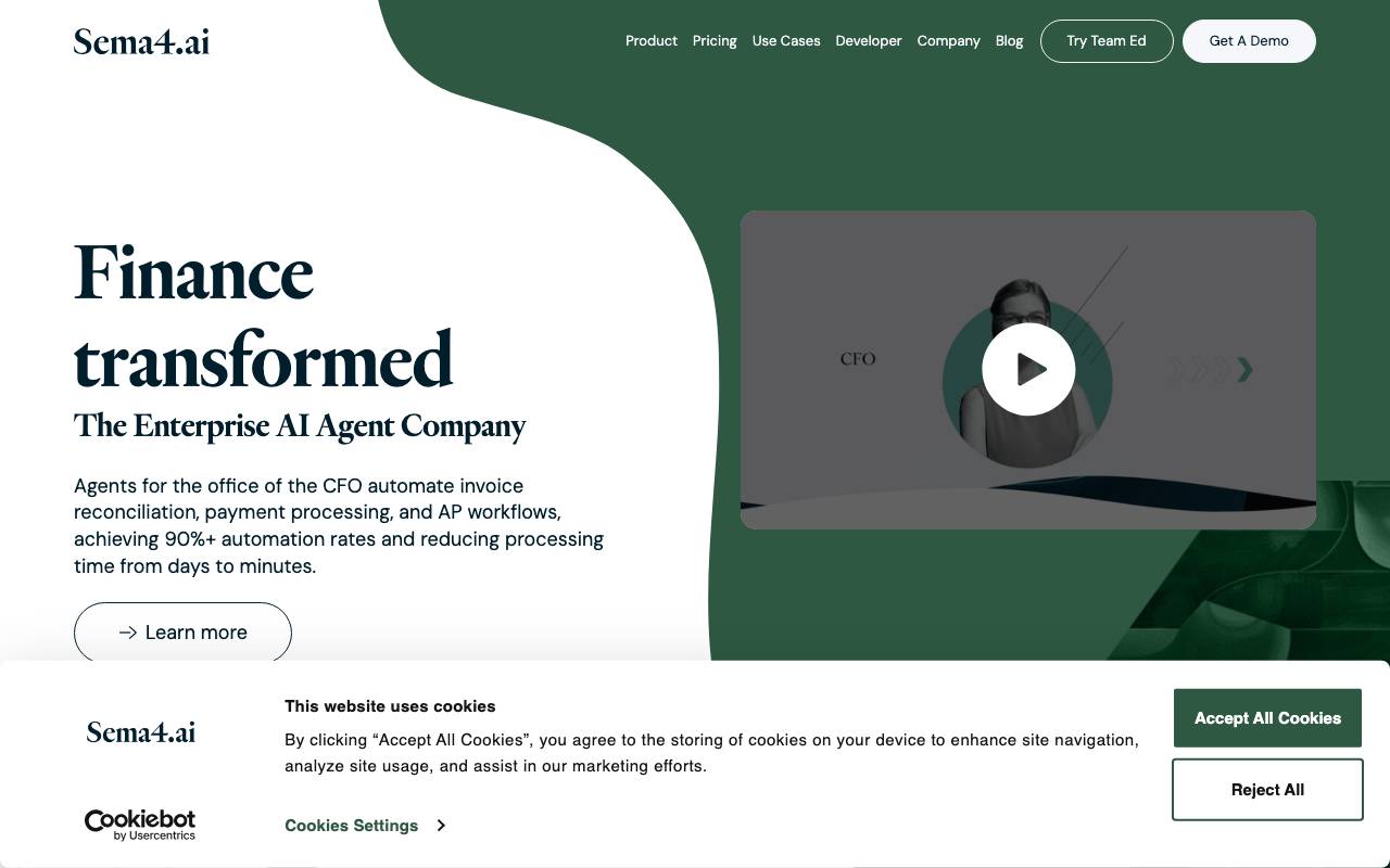 Sema4.ai Agents website preview