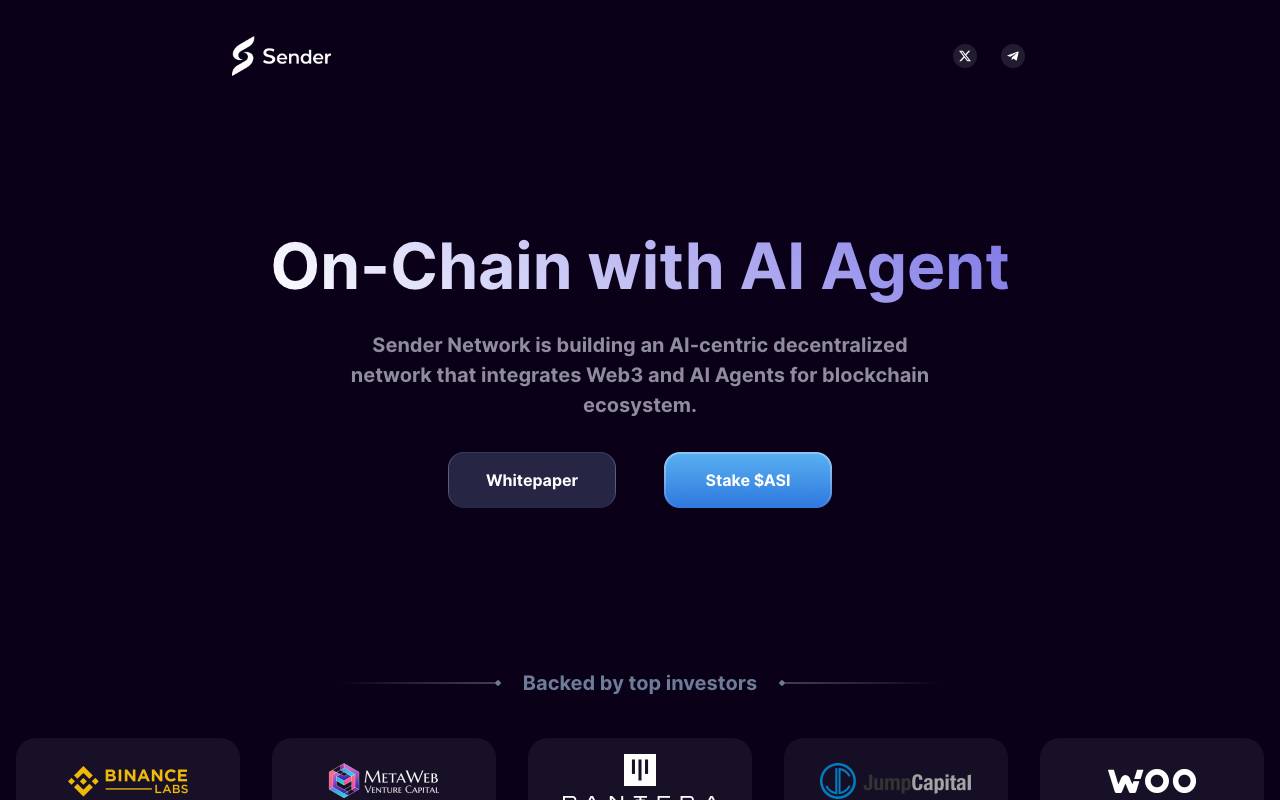 Sender AI website preview