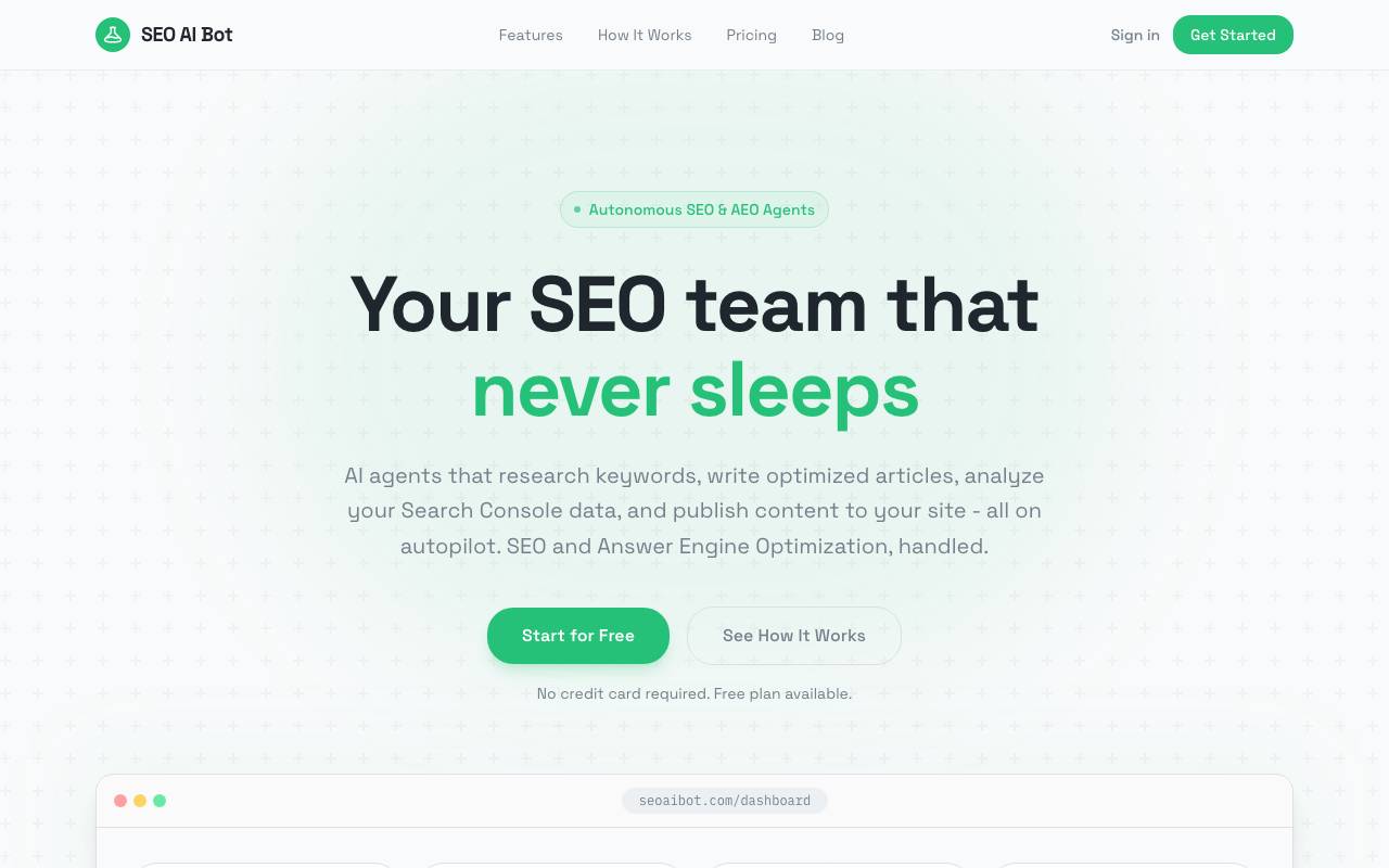 SEO AI Bot website preview