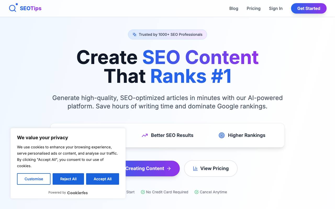 SEOTIP site website preview