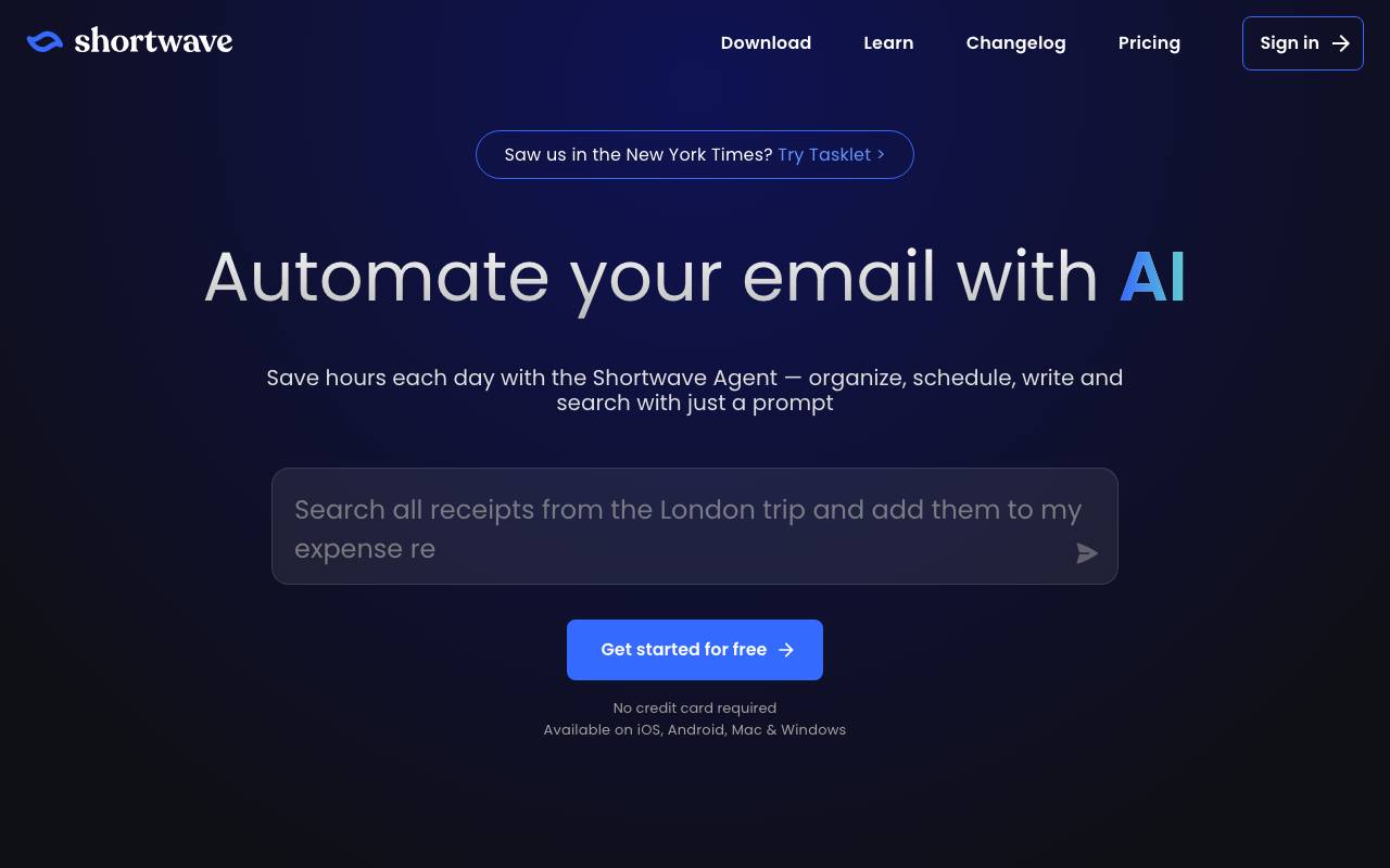 Shortwave website preview