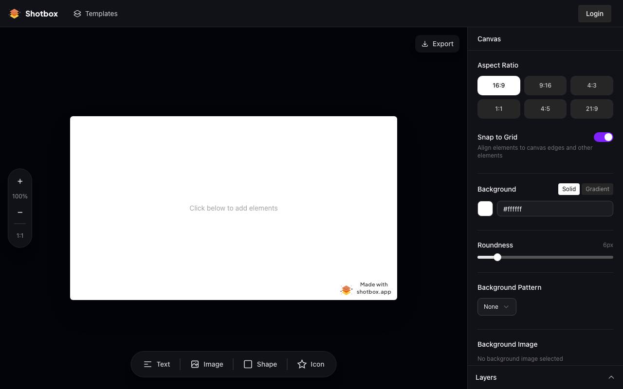 Shotbox.app website preview