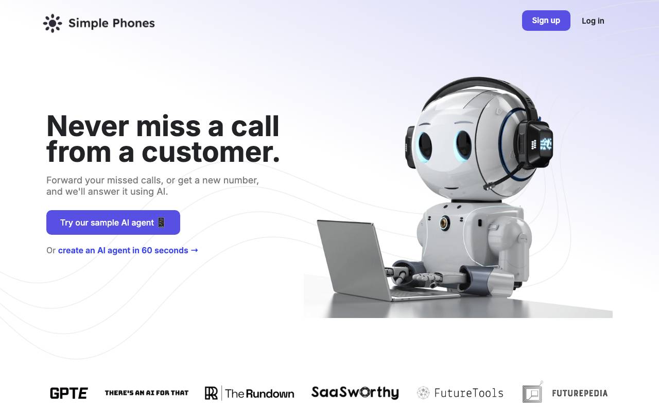 Simple Phones website preview