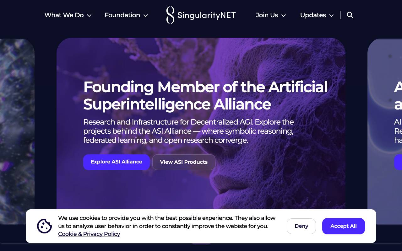 SingularityNET website preview