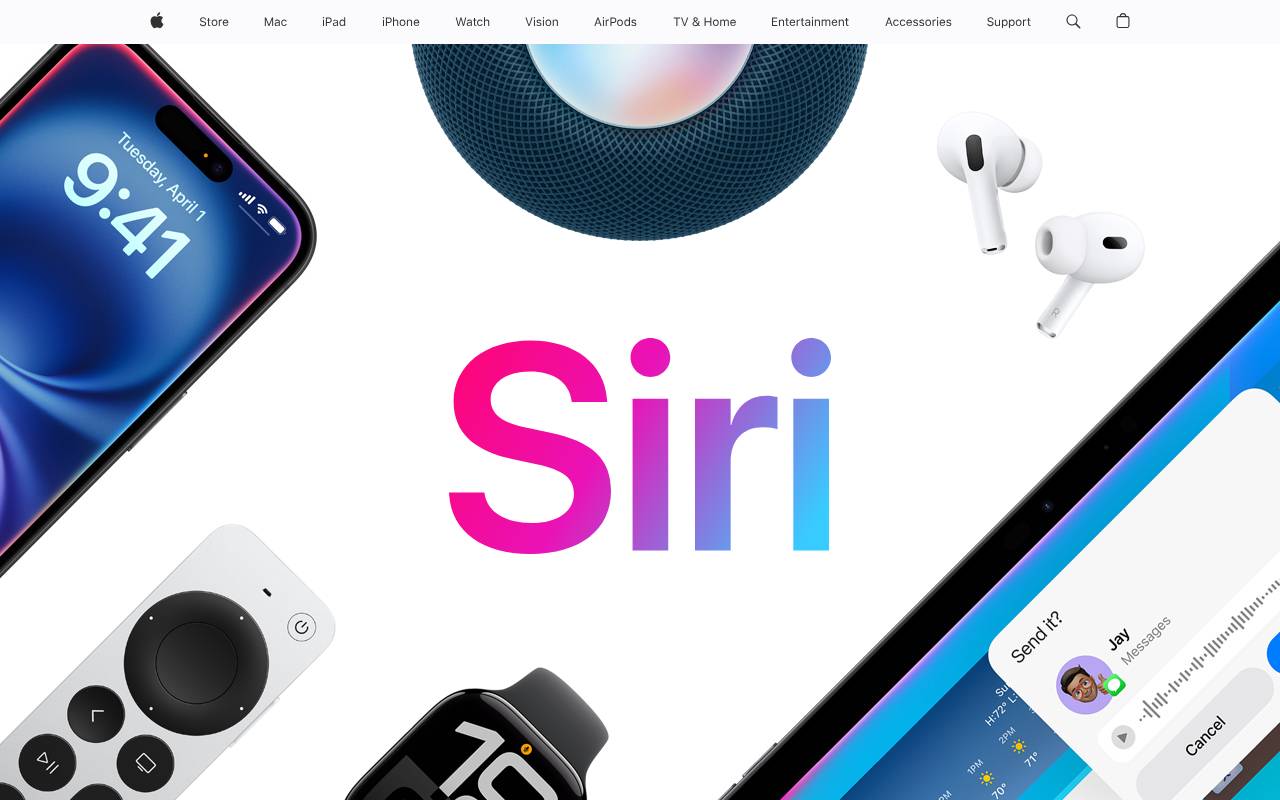Siri website preview