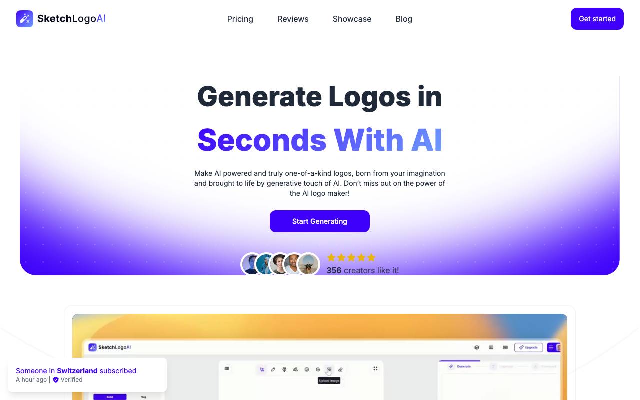 Sketch Logo AI website preview