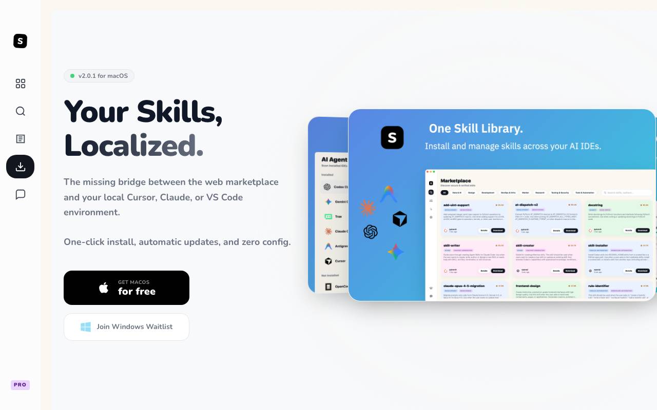 SkillMap: AI Skill manager website preview
