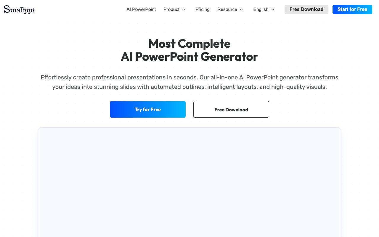 Smallppt website preview