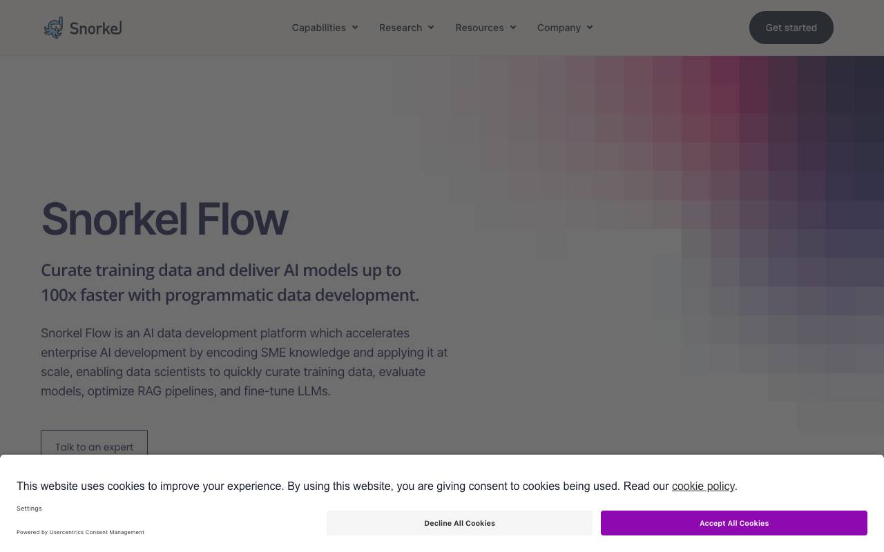 Snorkel Flow website preview