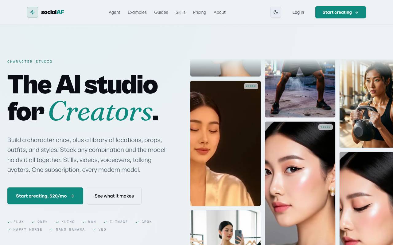 Socialaf.ai website preview