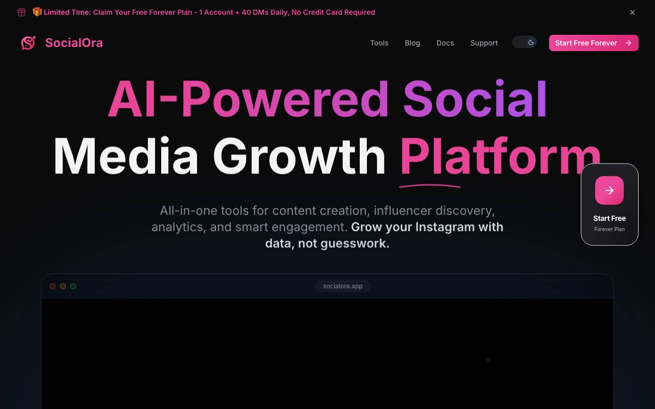 SocialOra website preview