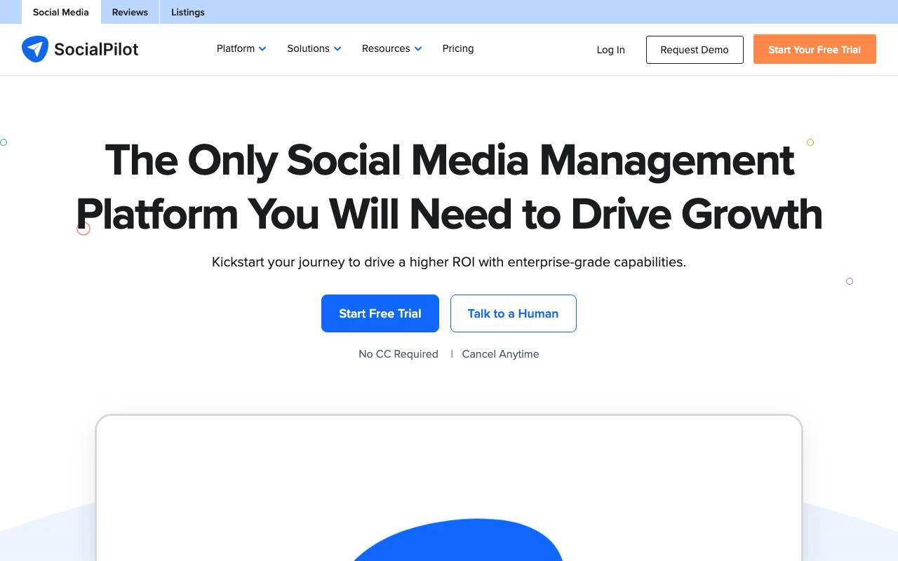 SocialPilot website preview