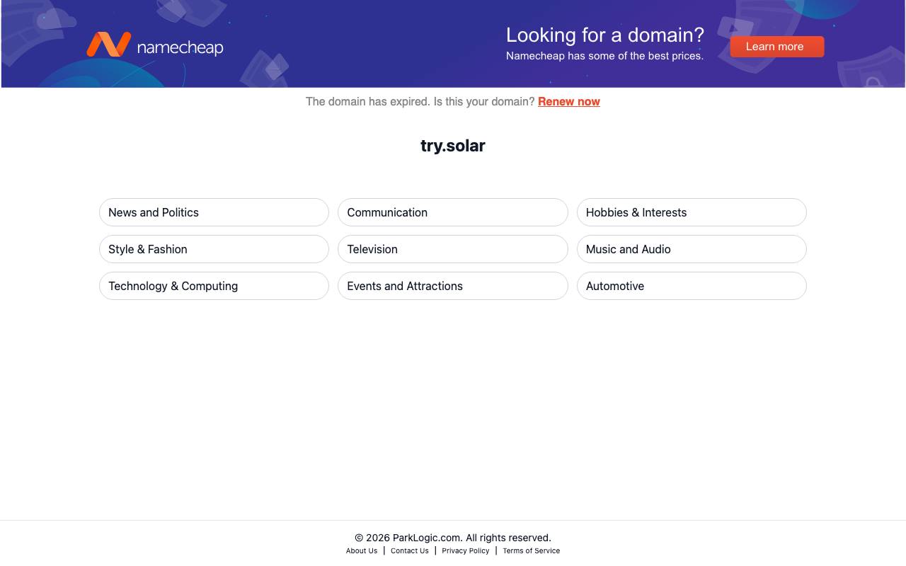 Solar website preview