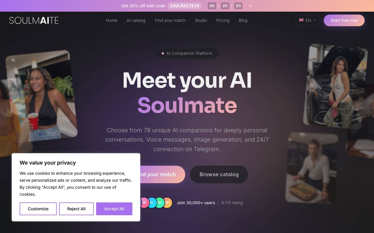 Soulmaite Io website preview