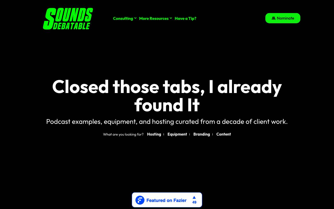 Sounds Debatable website preview