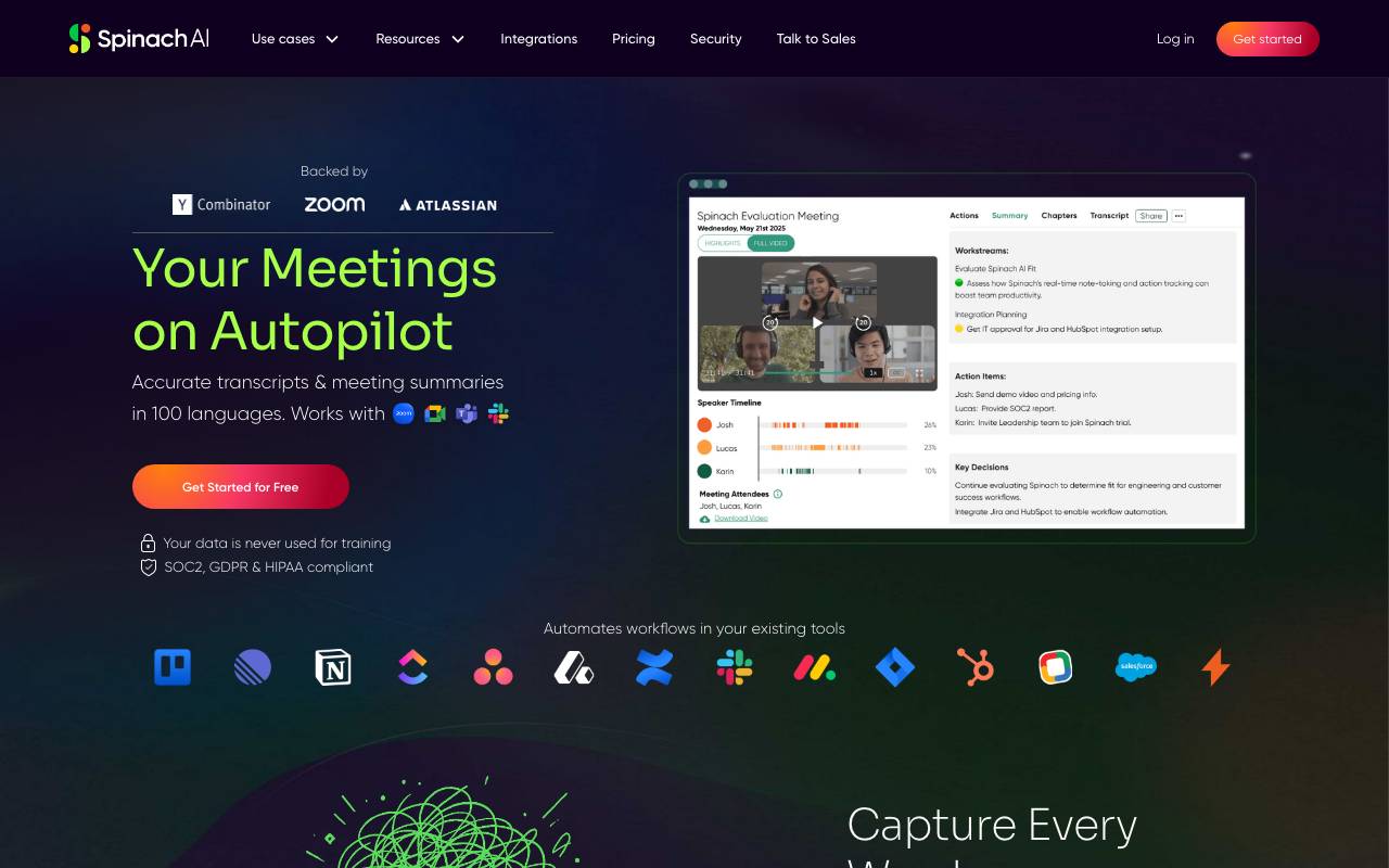SpinachAI website preview