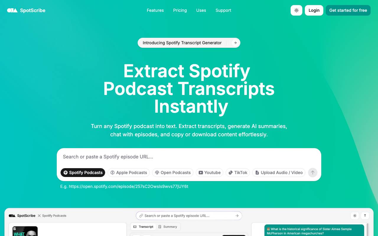 SpotScribe website preview