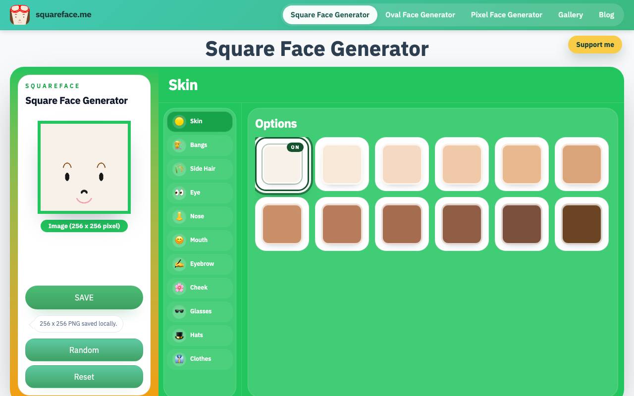 Square Face Maker website preview