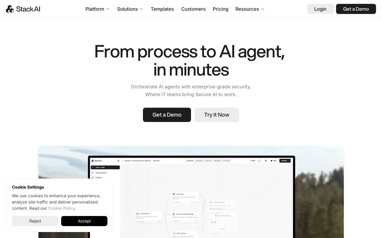 Stack AI website preview