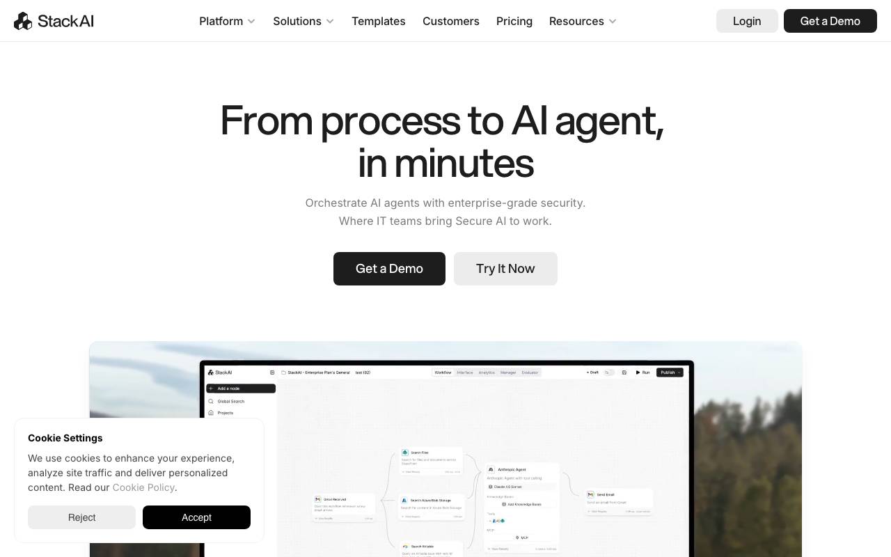 StackAI website preview