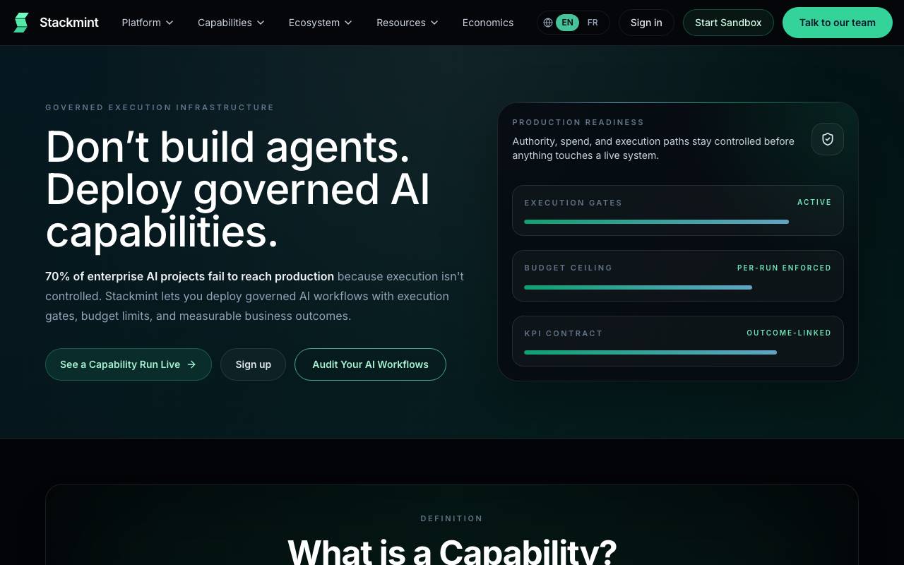 Stackmint.ai website preview