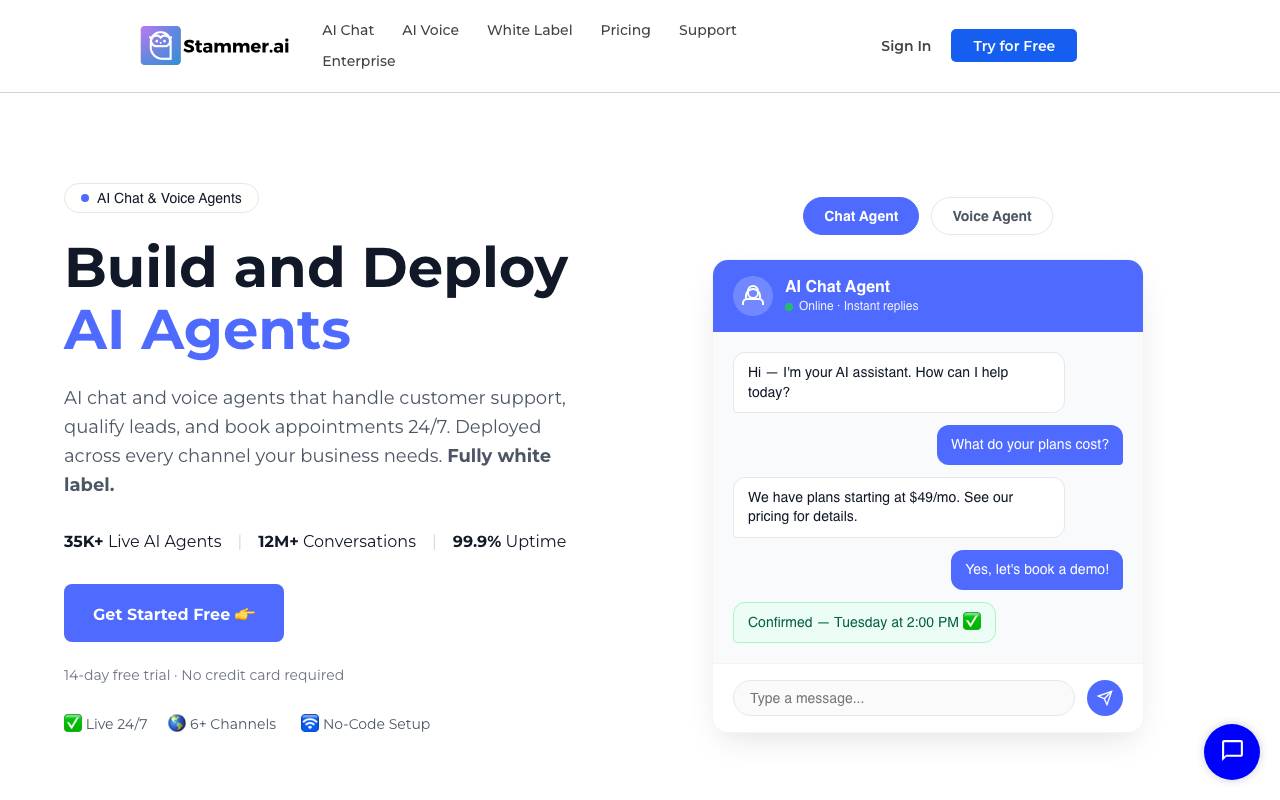 Stammer AI website preview