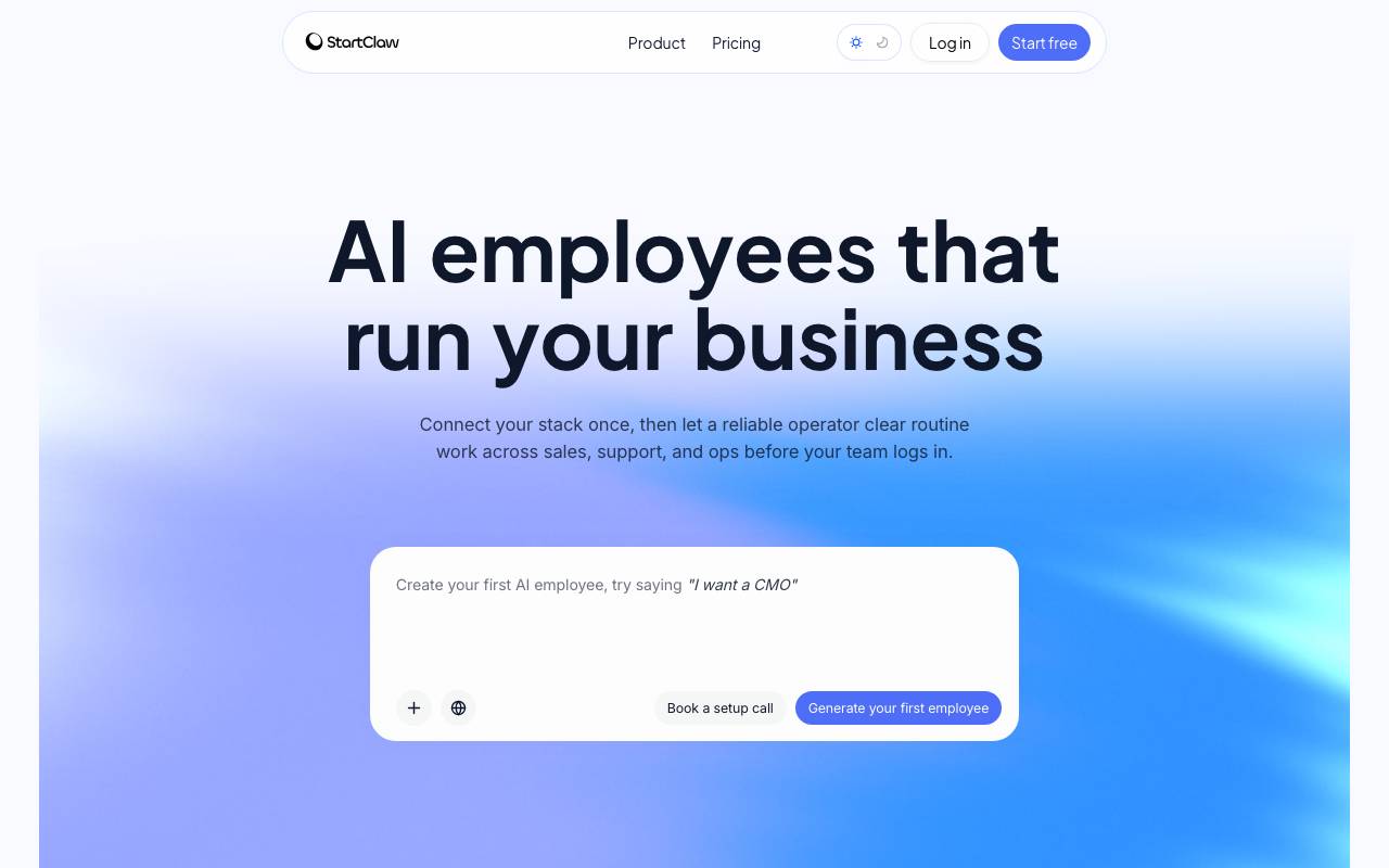 StartClaw website preview