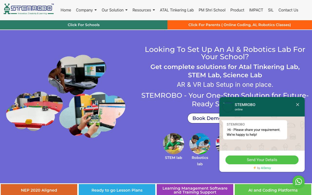 Stemrobo website preview
