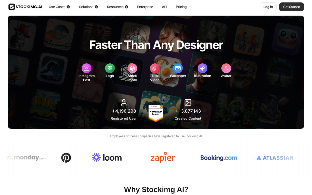 Stockimg AI website preview