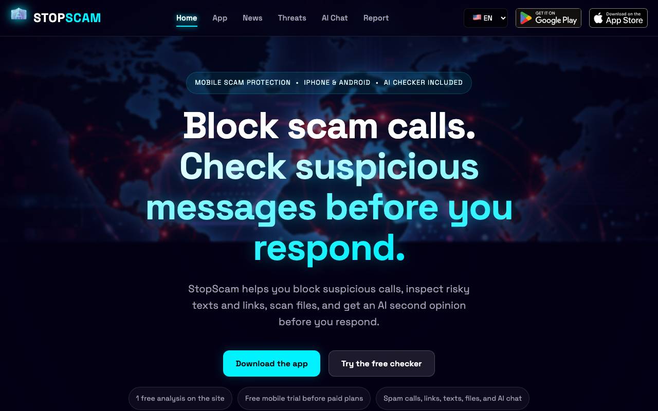 StopScam website preview
