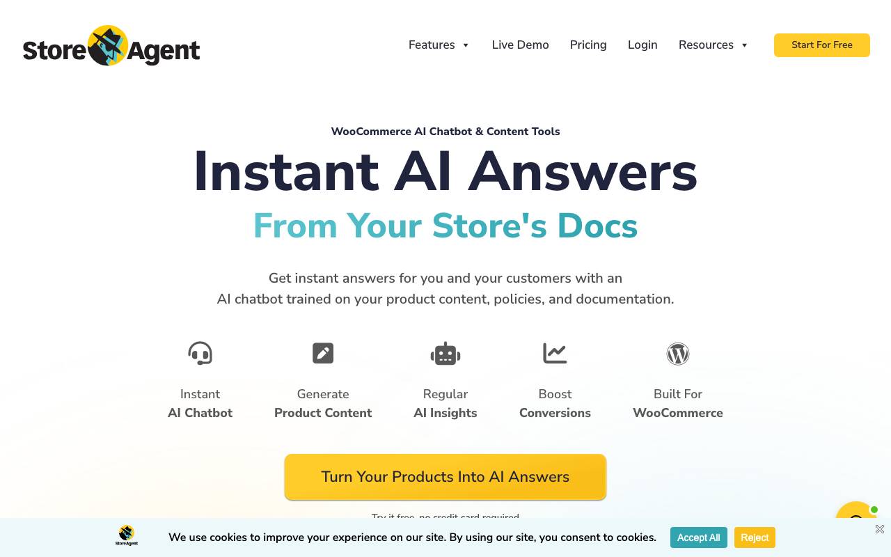 StoreAgent website preview