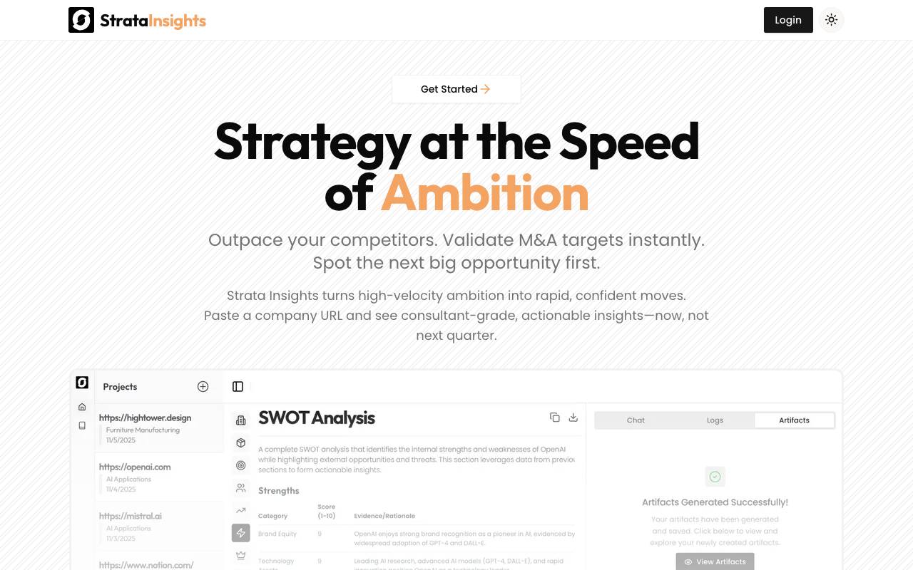 Strata Insights website preview