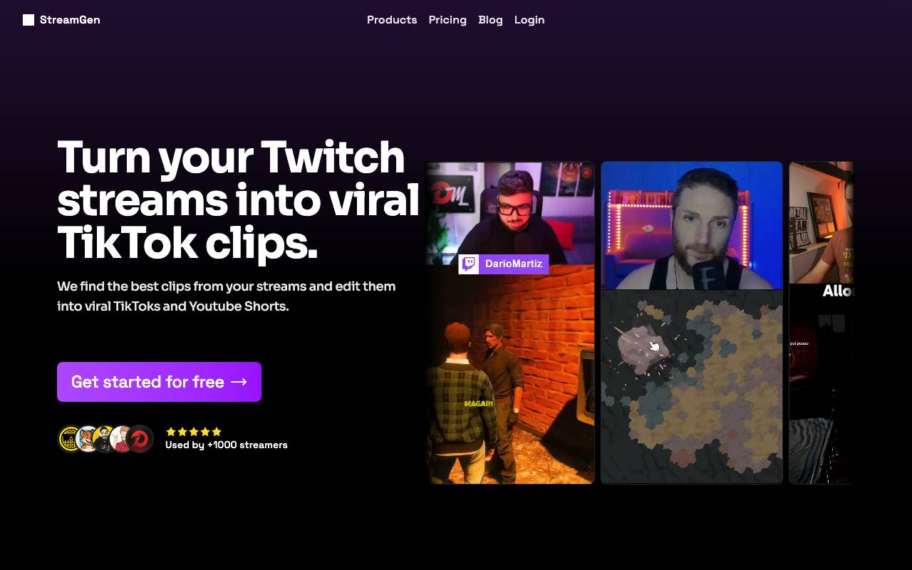 StreamGen website preview