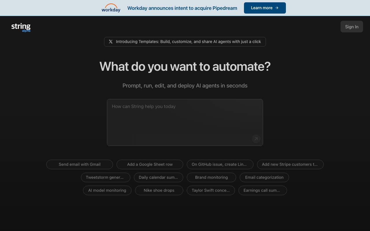 String.com website preview