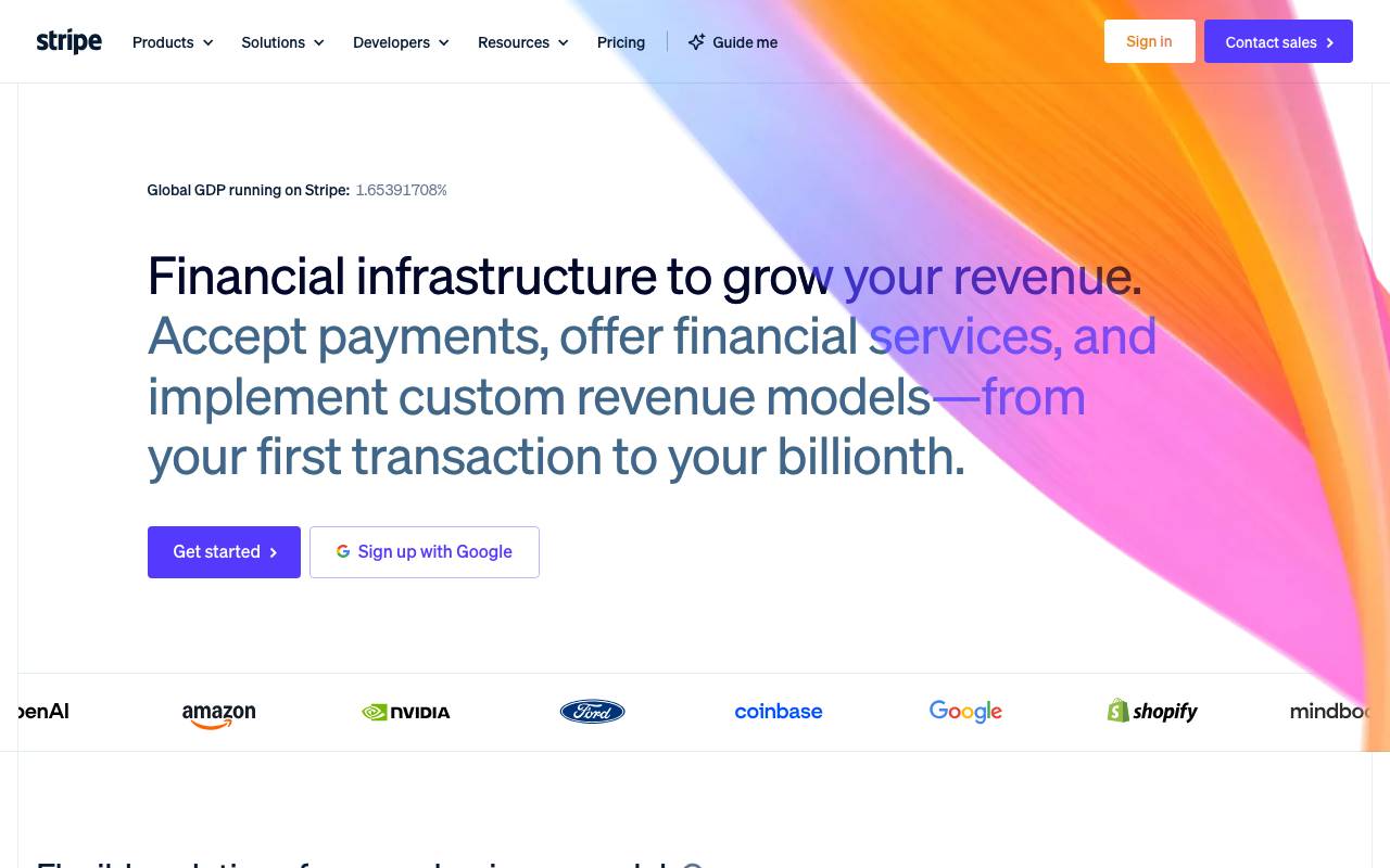 Stripe website preview
